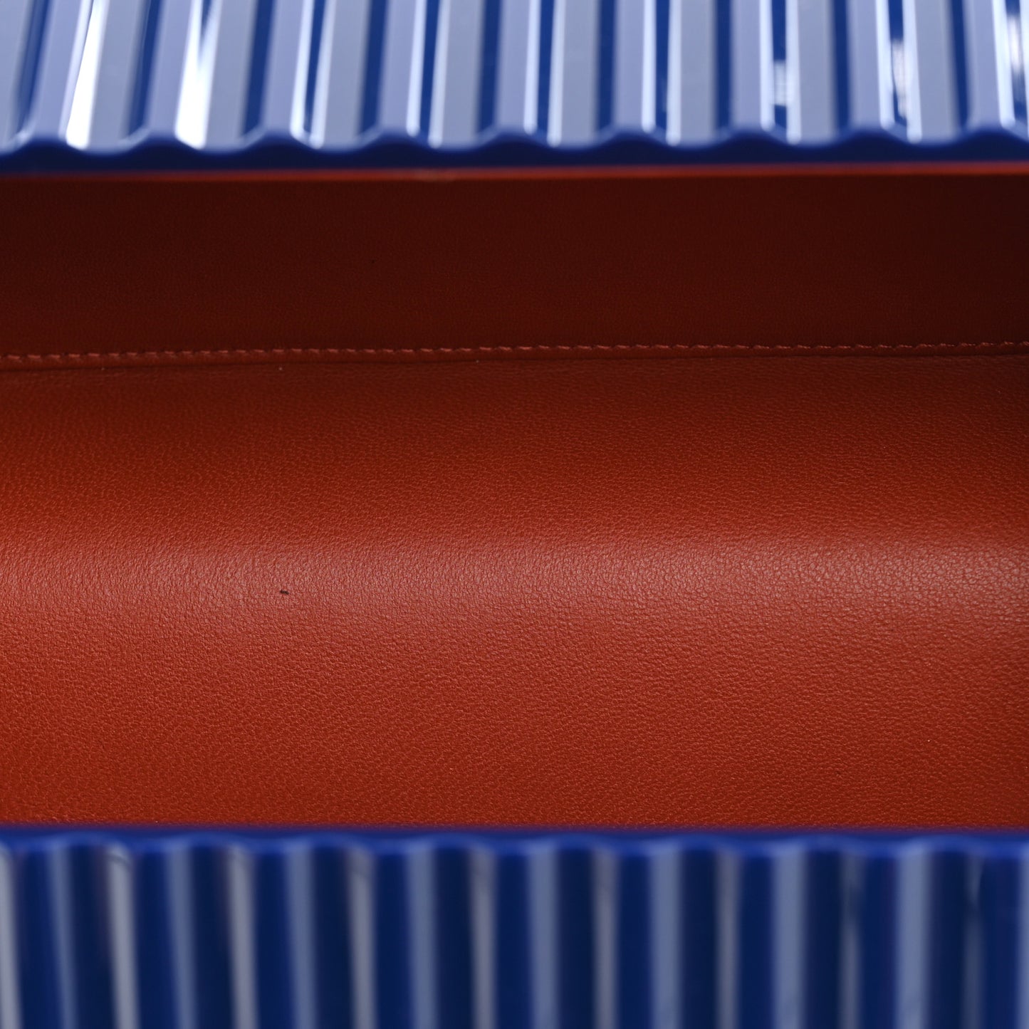 Resin Enamel CC Shipping Container Signature Minaudiere Clutch Blue