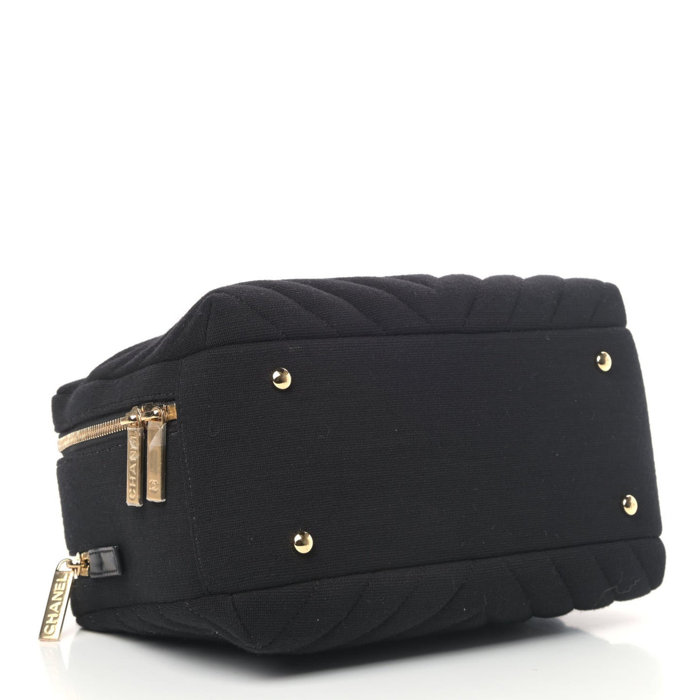 Jersey Chevron Quilted Medium Trendy CC Bowling Bag Black