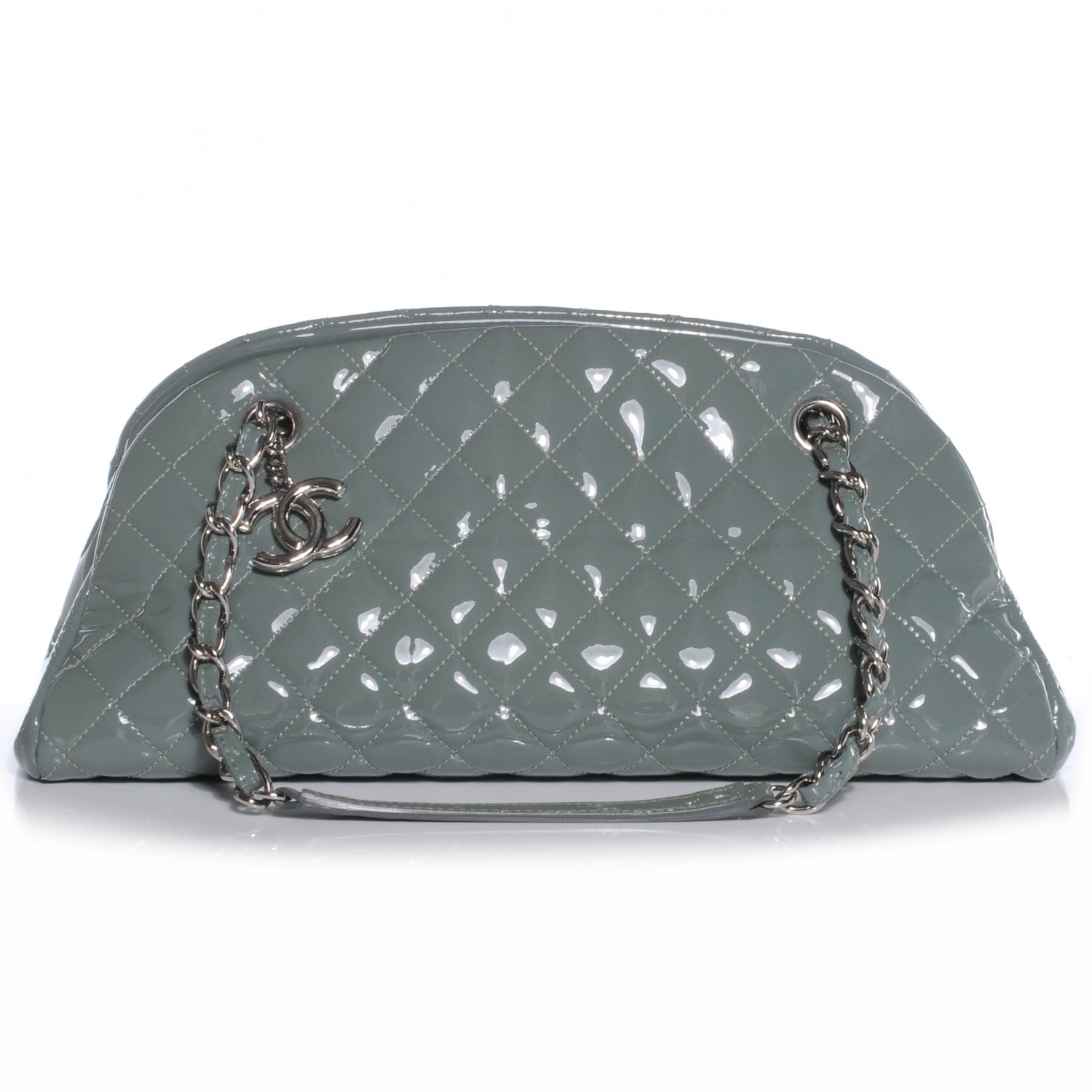 Chanel Patent Quilted Medium Just Mademoiselle Grey 1 of 7