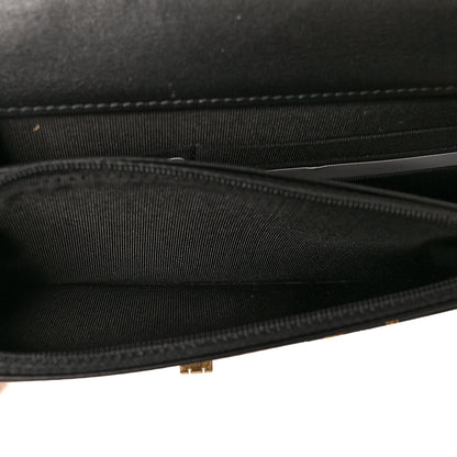 Chanel Calfskin Crocodile Embossed Graffiti 2.55 Cocodile Reissue Wallet On Chain WOC Black Gold 6 of 11