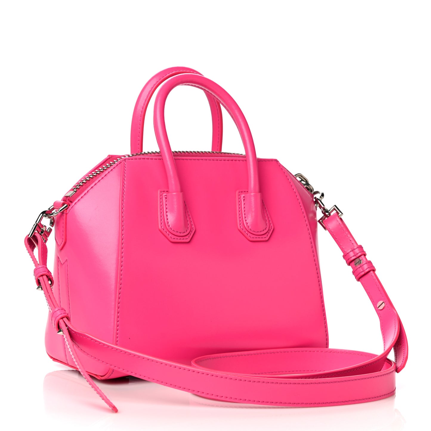 Shiny Lord Calfskin Mini Antigona Shocking Pink