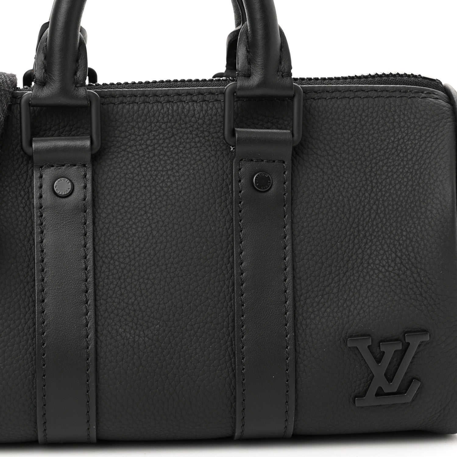 Louis Vuitton Grained Calfskin Aerogram Keepall XS Black 7 of 10