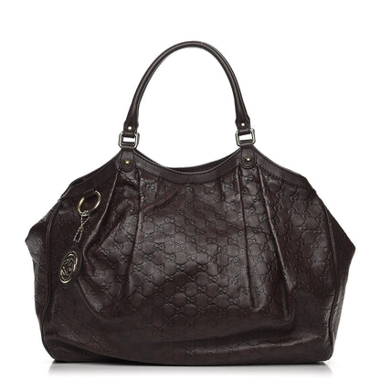 Gucci Guccissima Signature Large Sukey Tote Chocolate 1 of 12