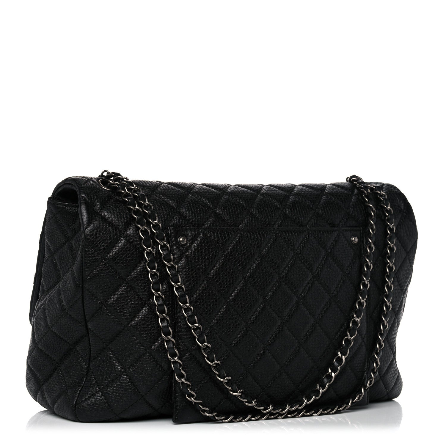 Chanel Grained Calfskin Quilted Small XXL Travel Flap Bag Black 3 of 14