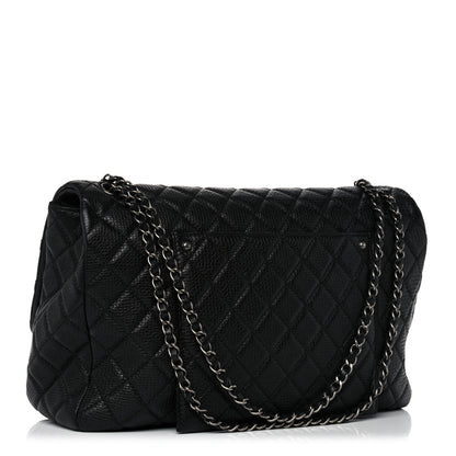 Chanel Grained Calfskin Quilted Small XXL Travel Flap Bag Black 3 of 14