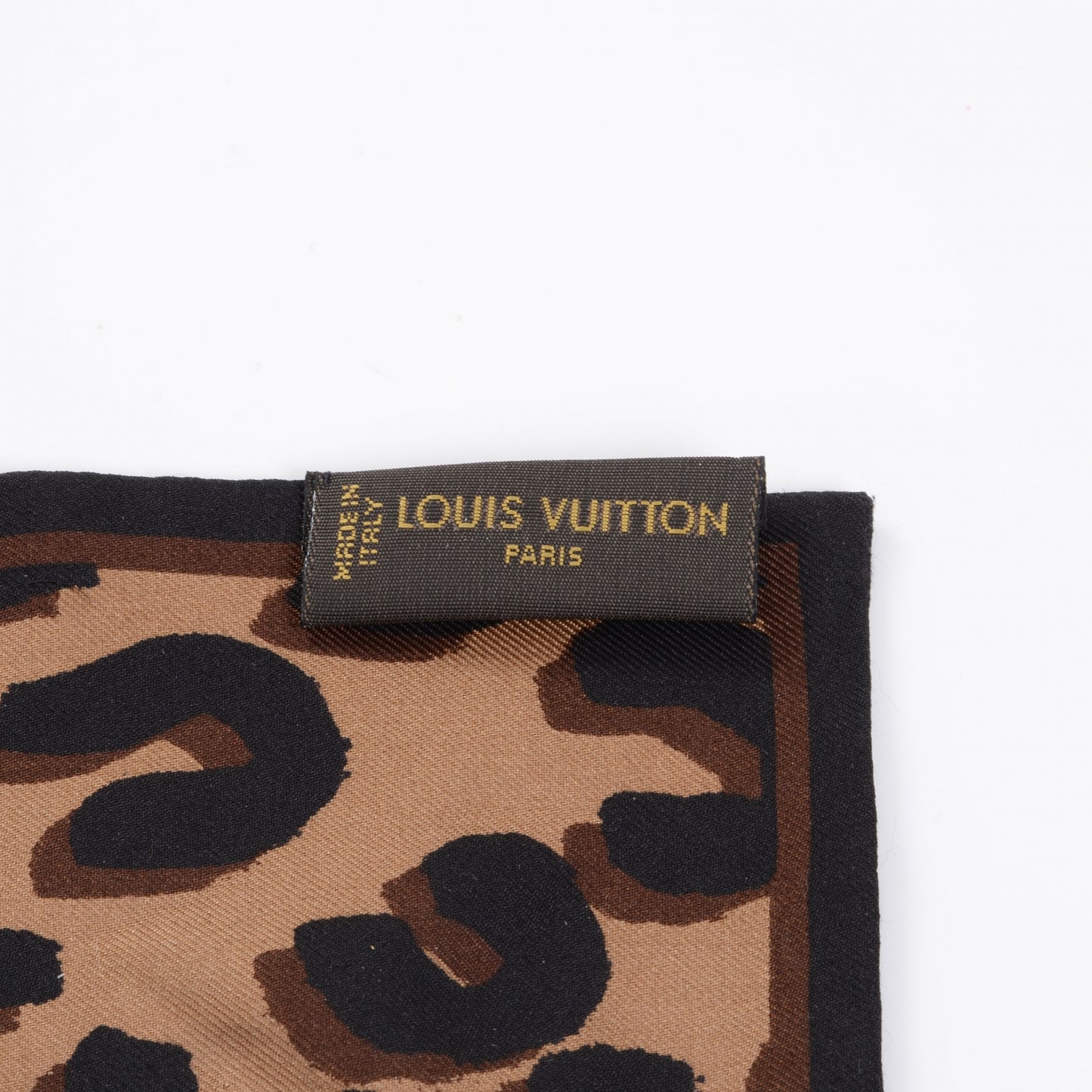 Silk Leopard Bandeau Scarf Marron