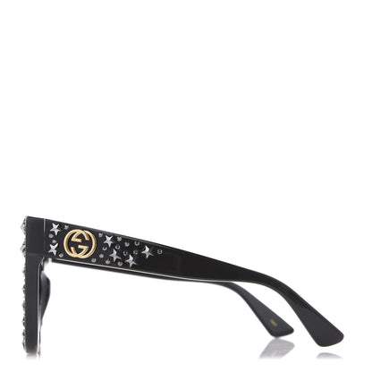 Gucci Acetate Stars Cat Eye Sunglasses GG0116S Black 2 of 8