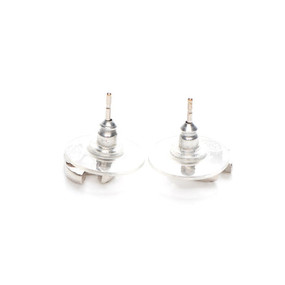 Chanel Crystal Mini Timeless CC Earrings Silver 3 of 4