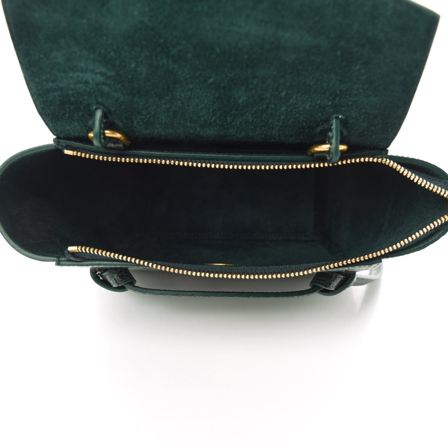 Calfskin Crocodile Embossed Nano Belt Bag Amazone