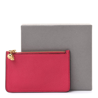Alexander McQueen Calfskin Skull Zip Pouch Card Holder Fuchsia 9 of 9