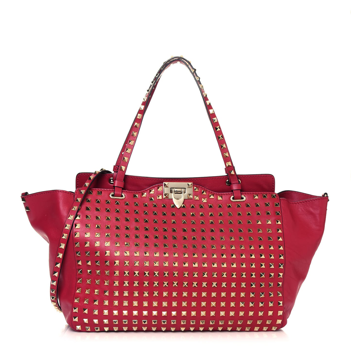 Vitello Medium Rockstud All Over Tote Cyclamin