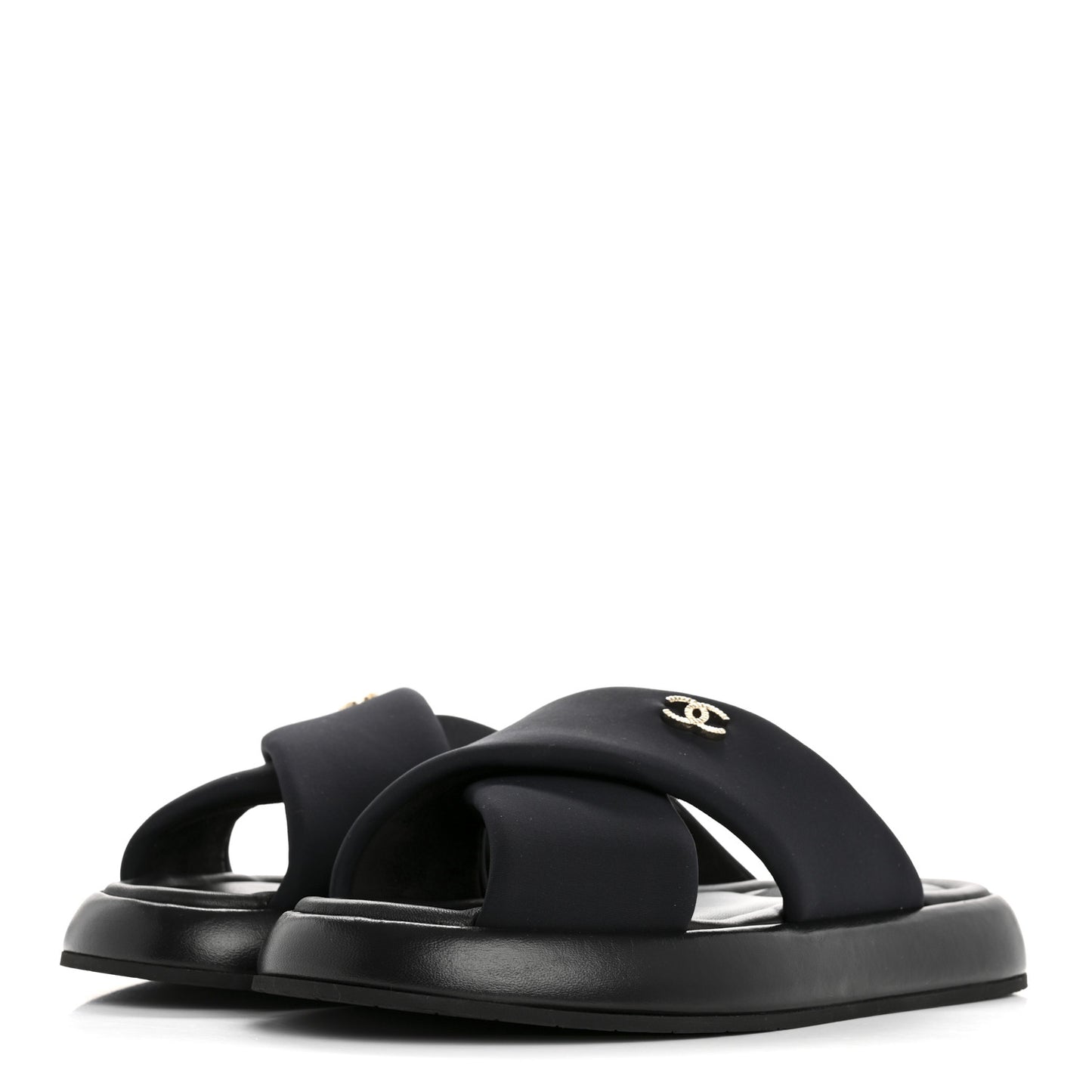 Fabric CC Mules Sandals 37 Black