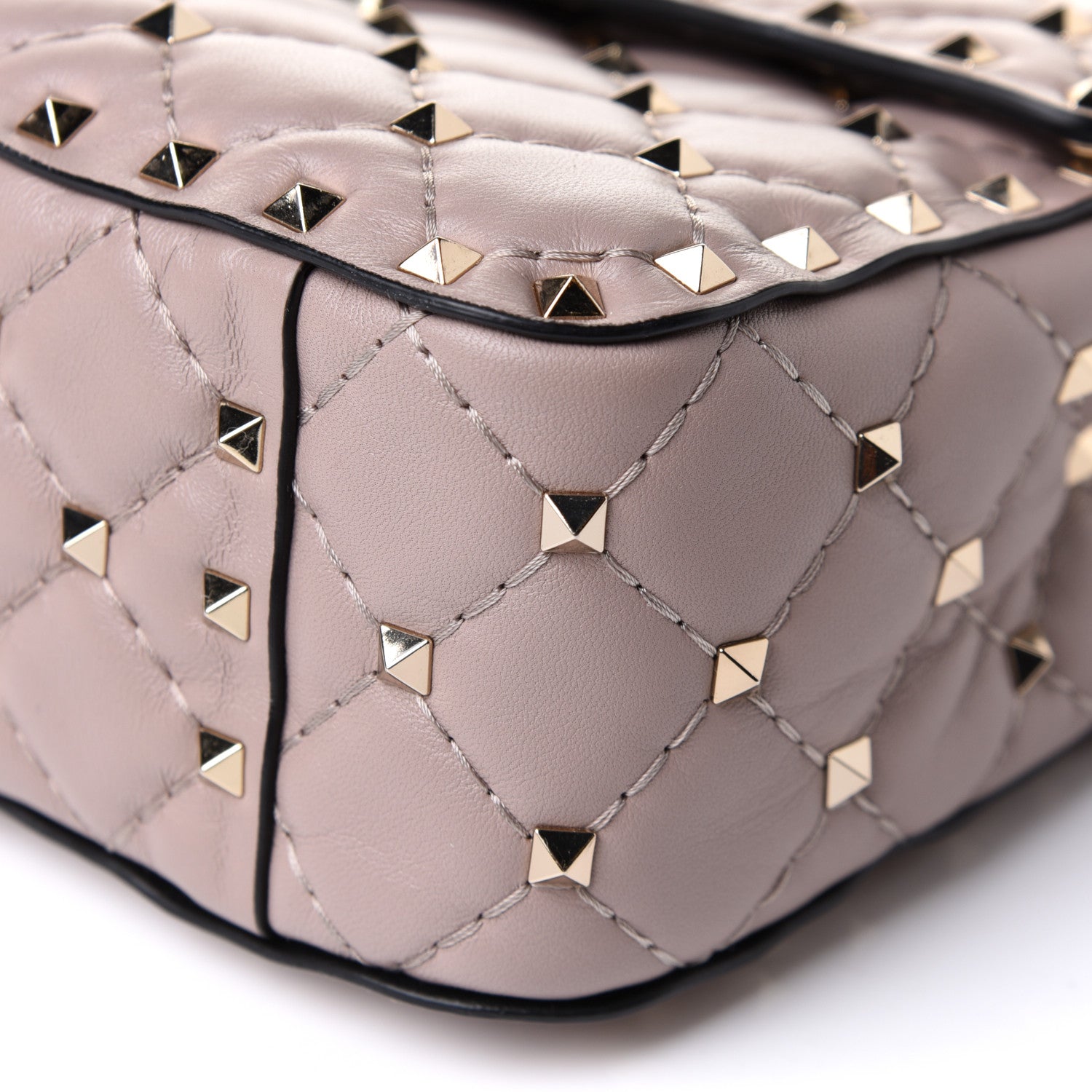 Valentino Garavani Lambskin Medium Rockstud Spike Shoulder Bag Poudre 11 of 11