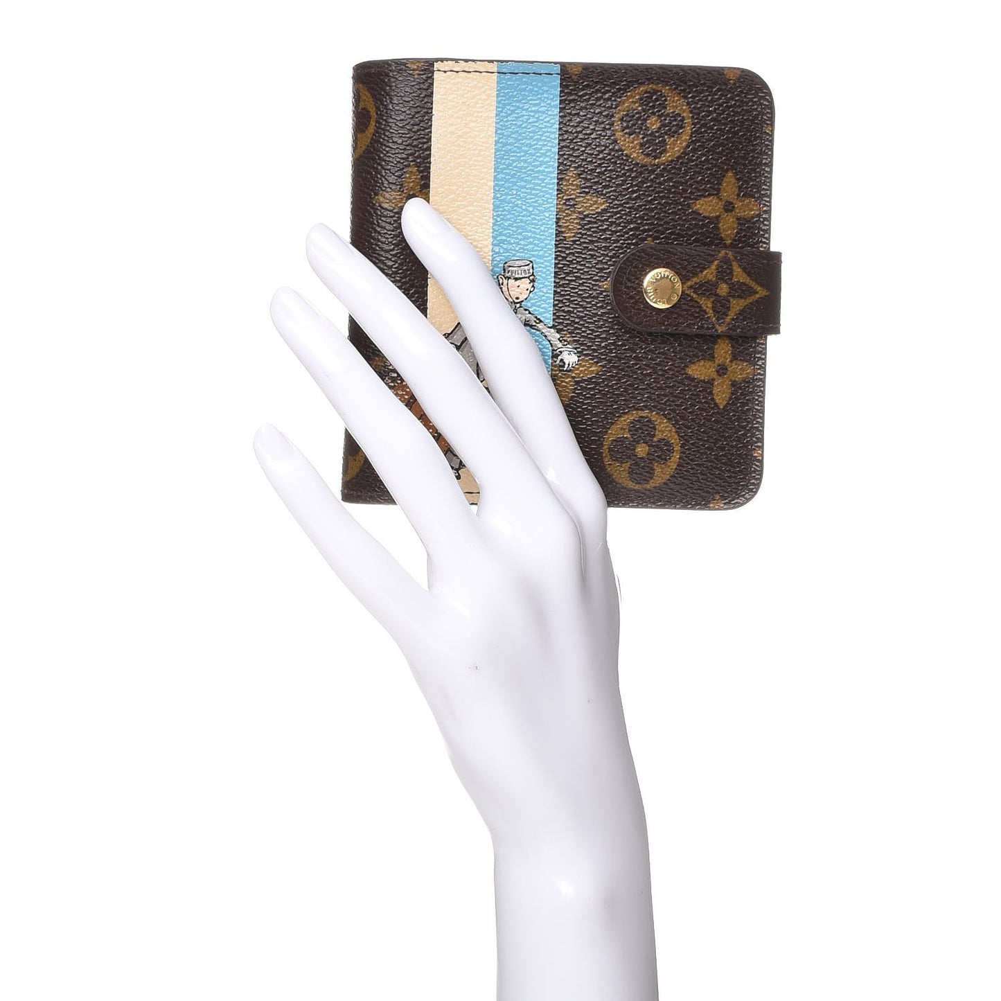 Monogram Groom Compact Zip Wallet Blue