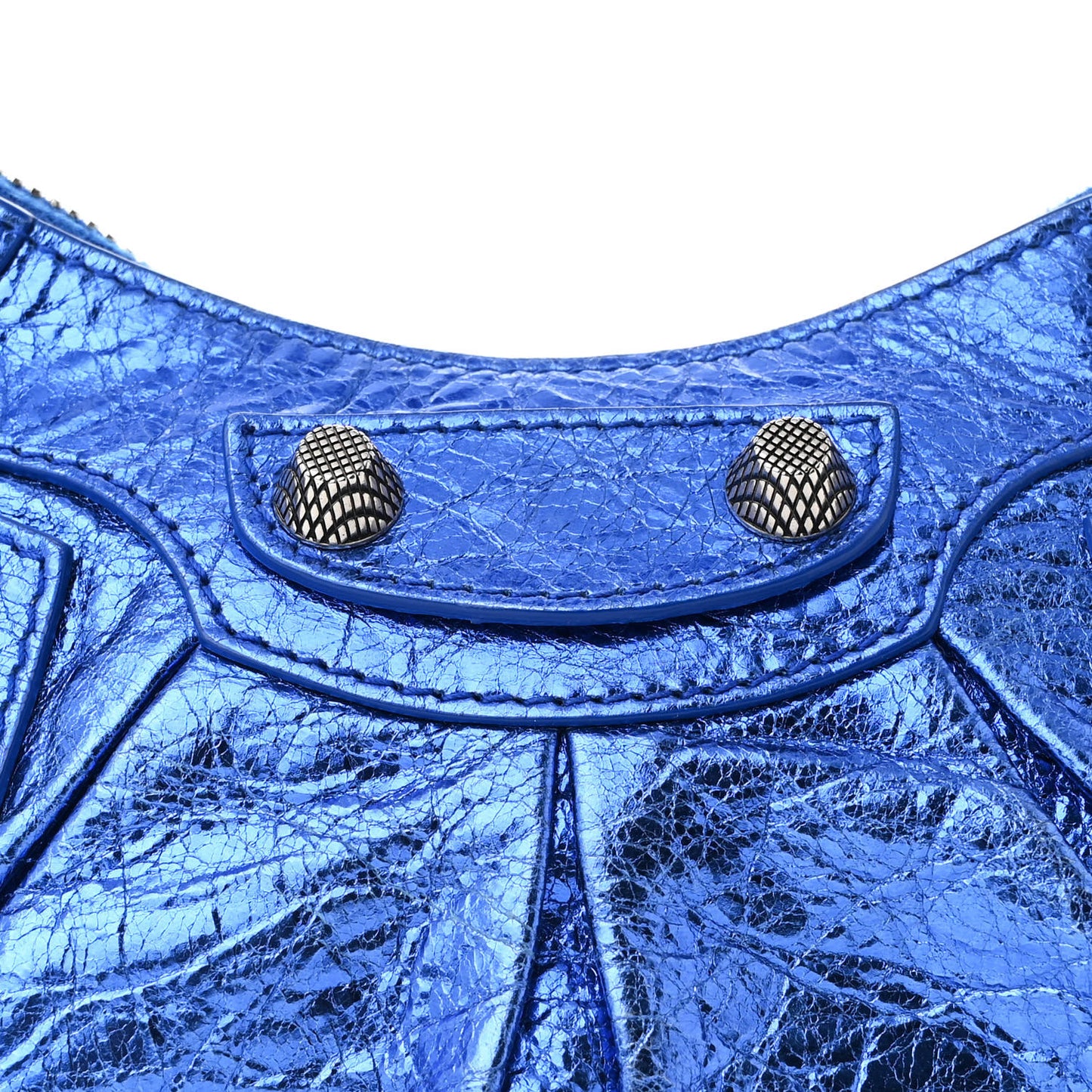 Metallic Arena Agneau Le Cagole Shoulder Bag XS Blue