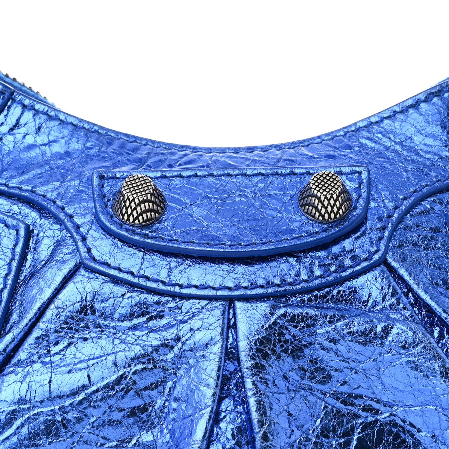 Balenciaga Metallic Arena Agneau Le Cagole Shoulder Bag XS Blue 10 of 14