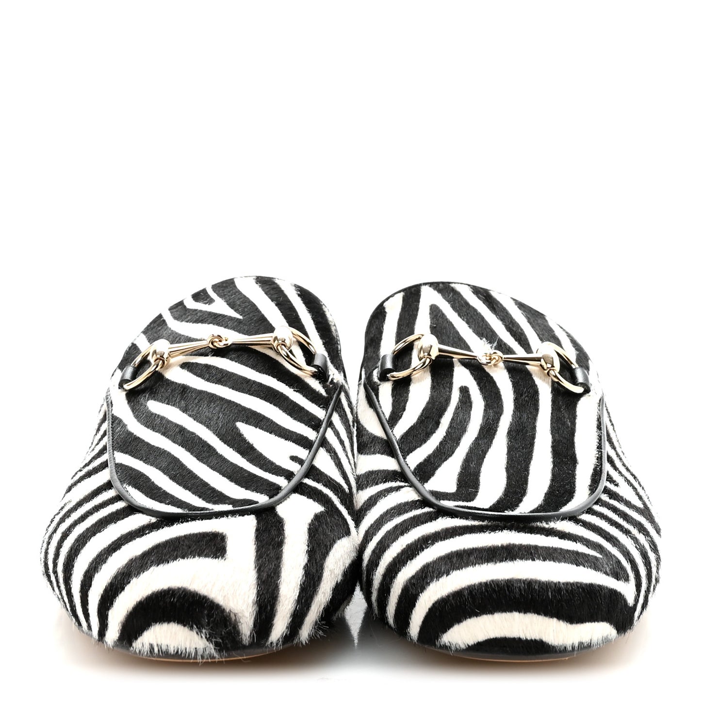 Calf Hair Zebra Print Womens Princetown Slippers 39 Natural Black