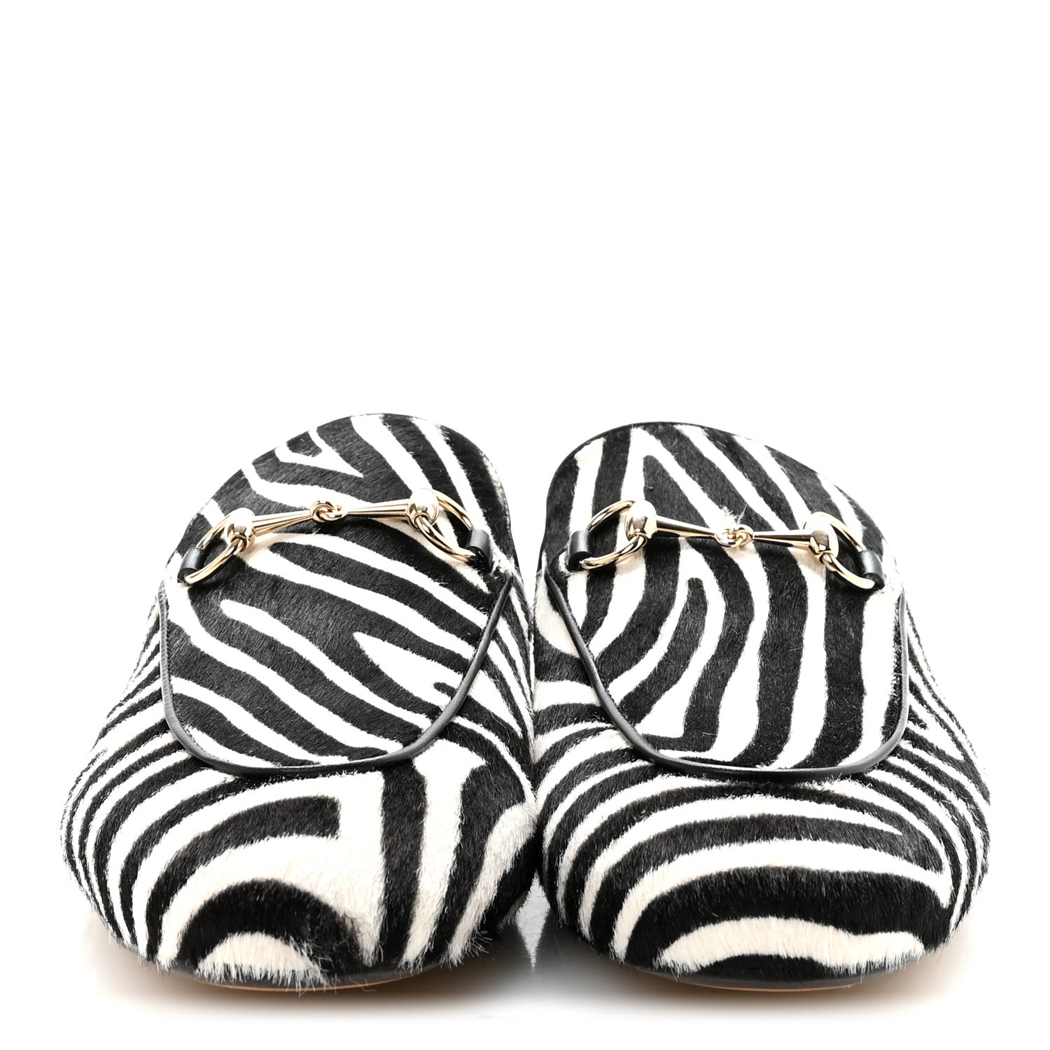 Gucci Calf Hair Zebra Print Womens Princetown Slippers 39 Natural Black 3 of 10