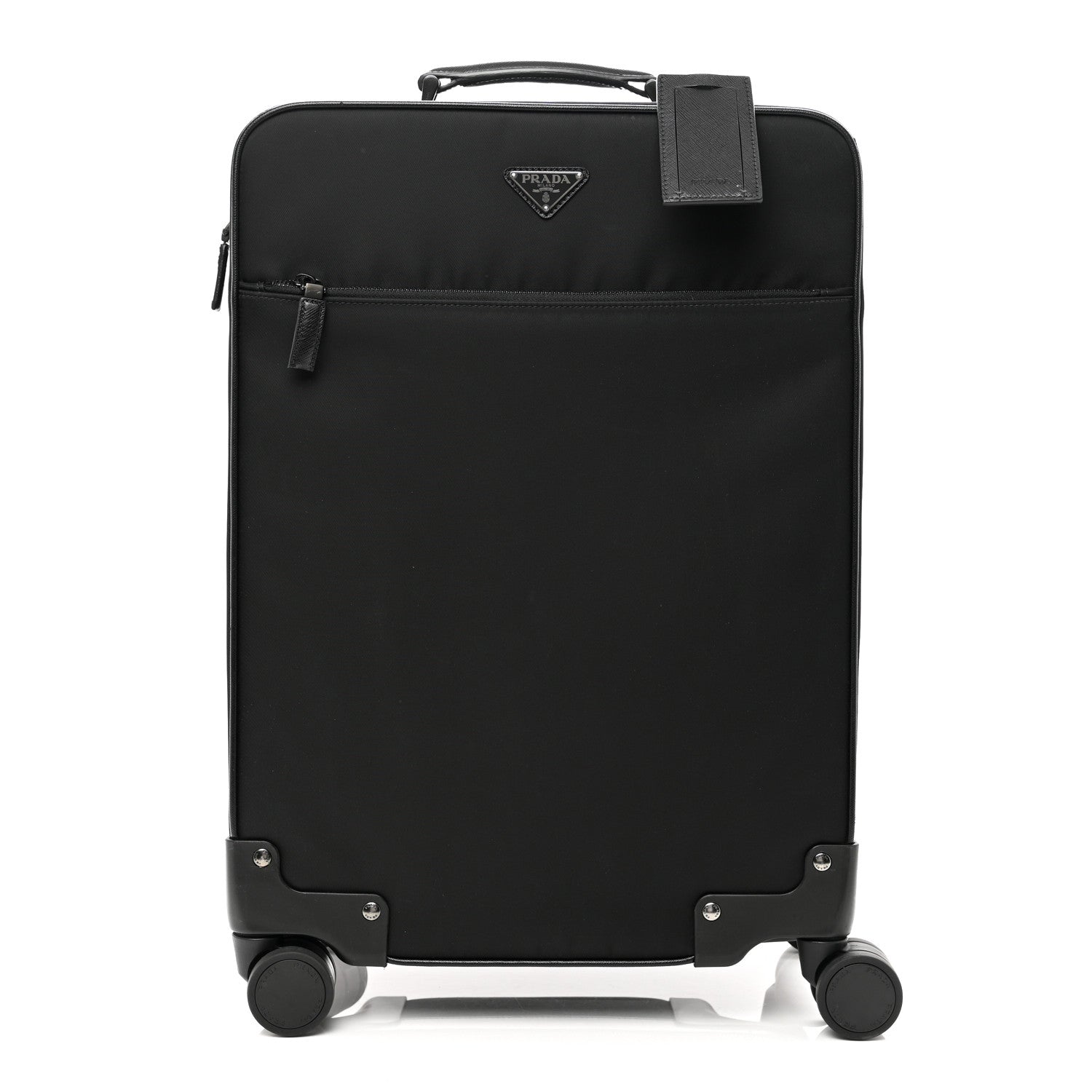Prada Tessuto Nylon Saffiano Trolley Luggage Black 1 of 13