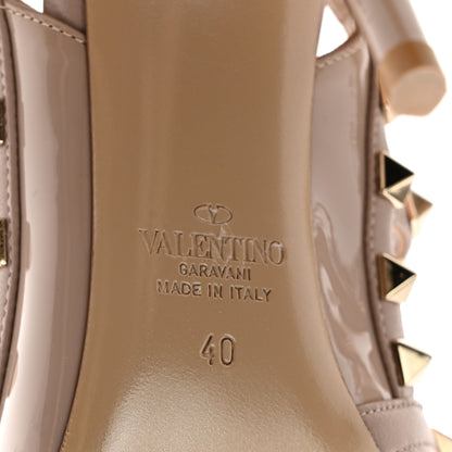 Valentino Garavani Patent Nappa Rockstud Ankle Strap 100mm Pumps 40 Poudre 7 of 11