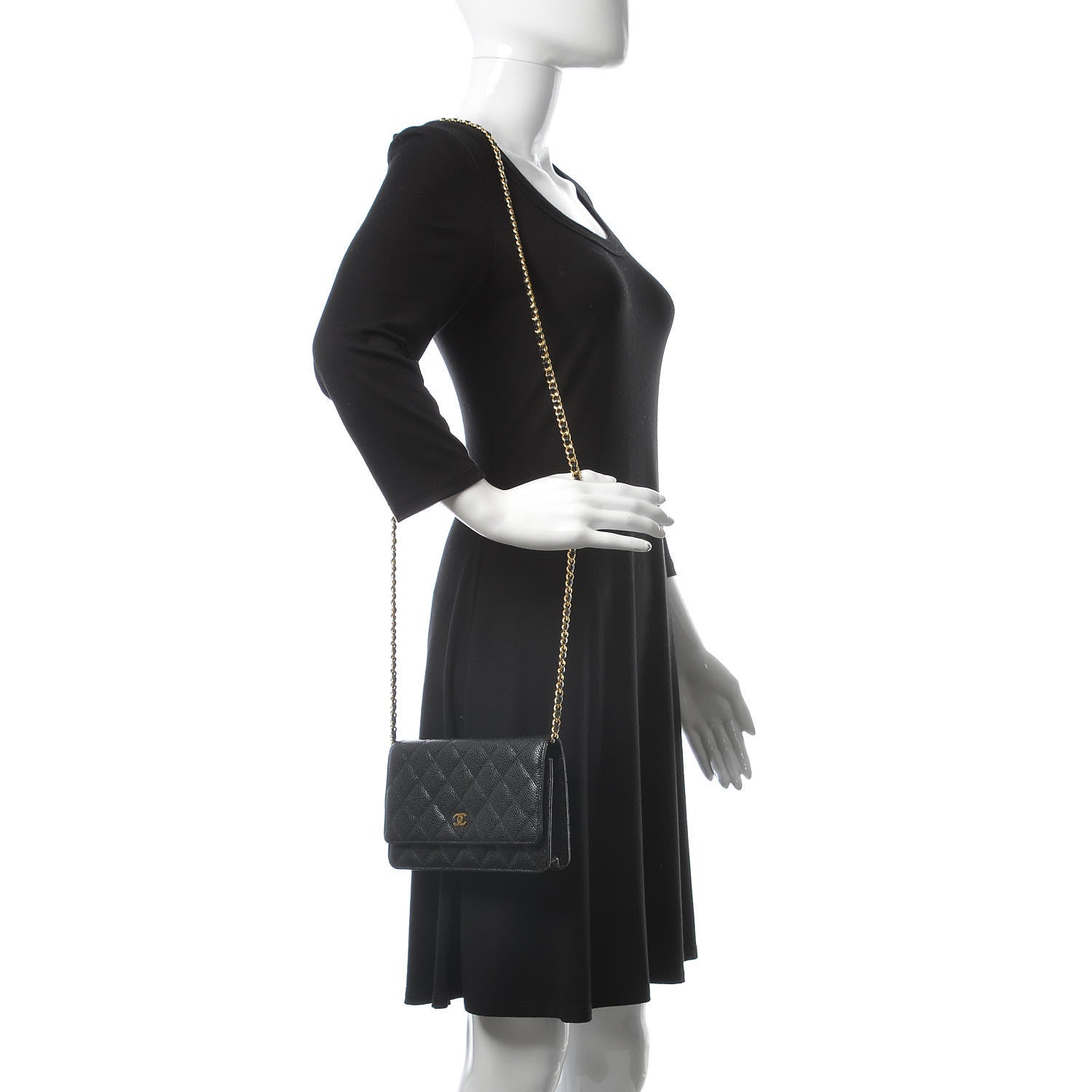 Chanel Caviar Quilted Wallet On Chain WOC Black 2 of 12