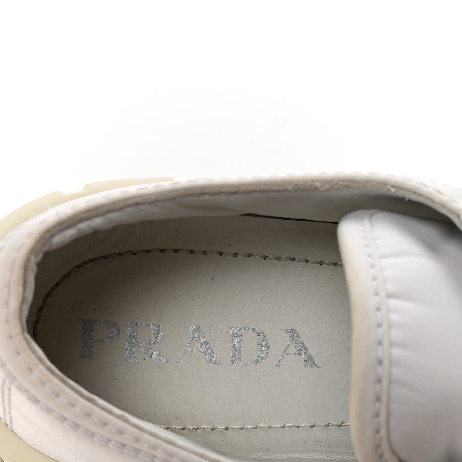 Prada Re-Nylon Gabardine Triangle Logo Double Wheel 50mm Sneakers 38.5 White 8 of 9