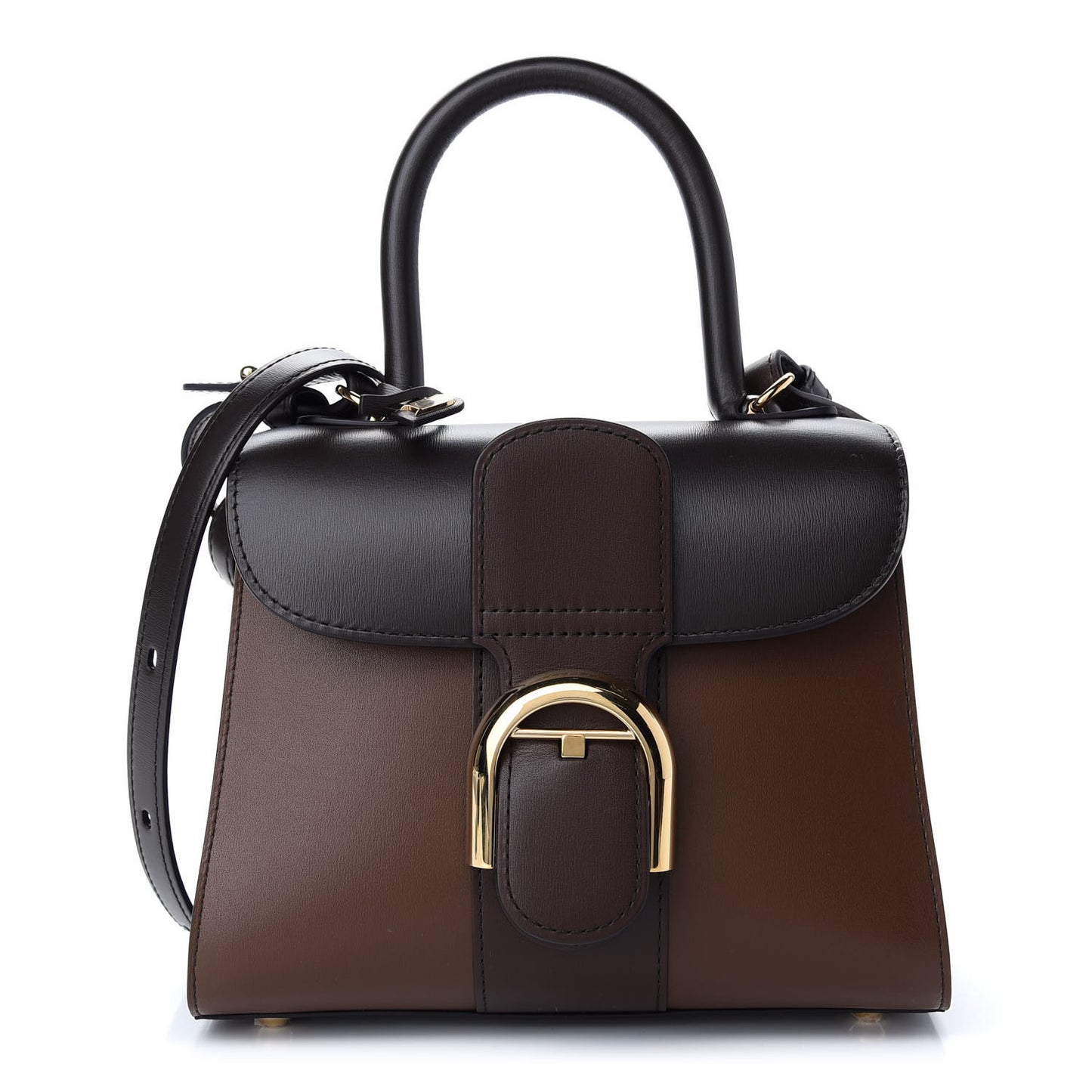 Box Calfskin Tri-Color Brillant Mini Satchel Brown