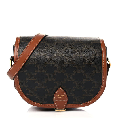 Celine Triomphe Canvas Medium Folco Bag Tan 1 of 6