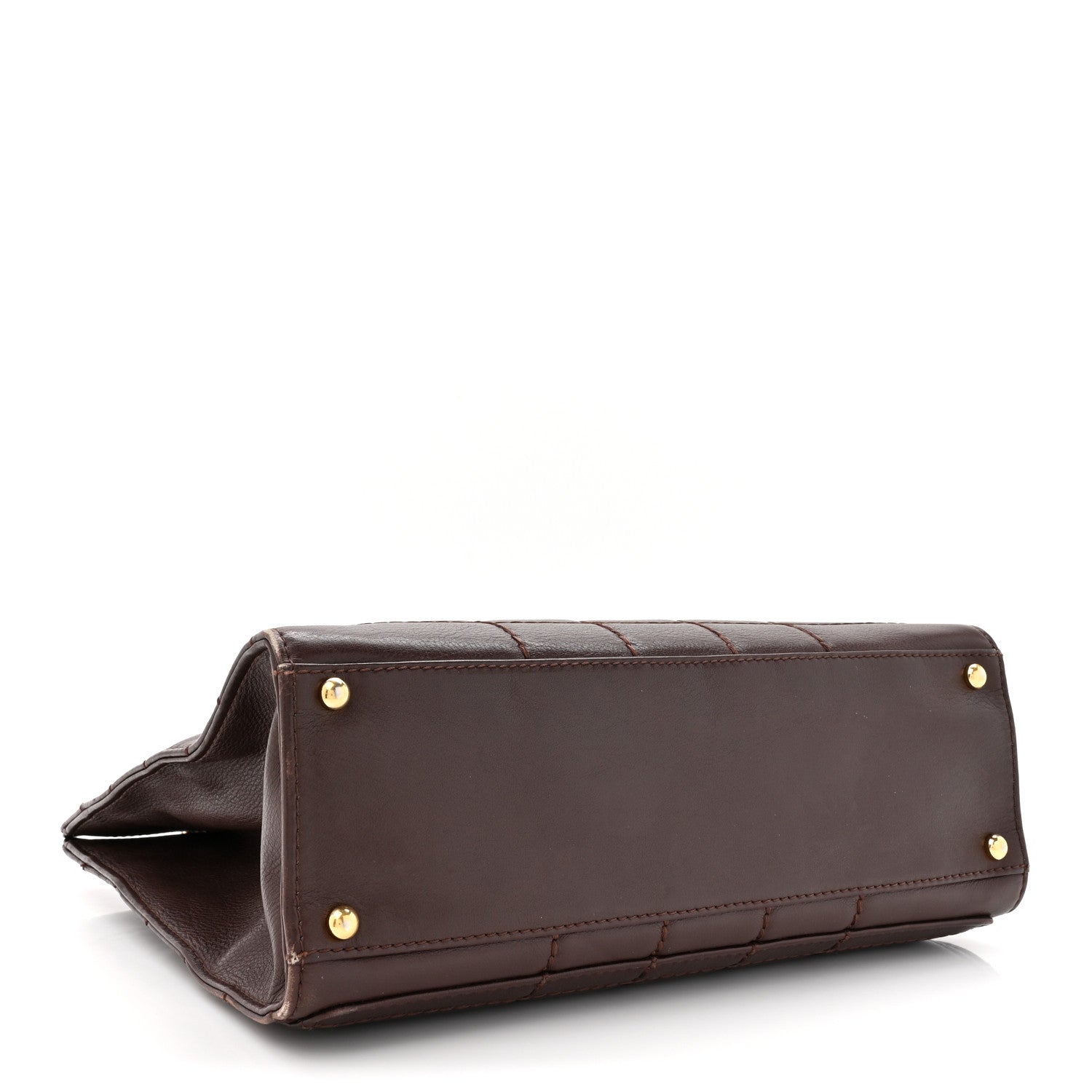 Chanel Calfskin Stitched Chocolate Bar Shopping Tote Dark Brown 4 of 19