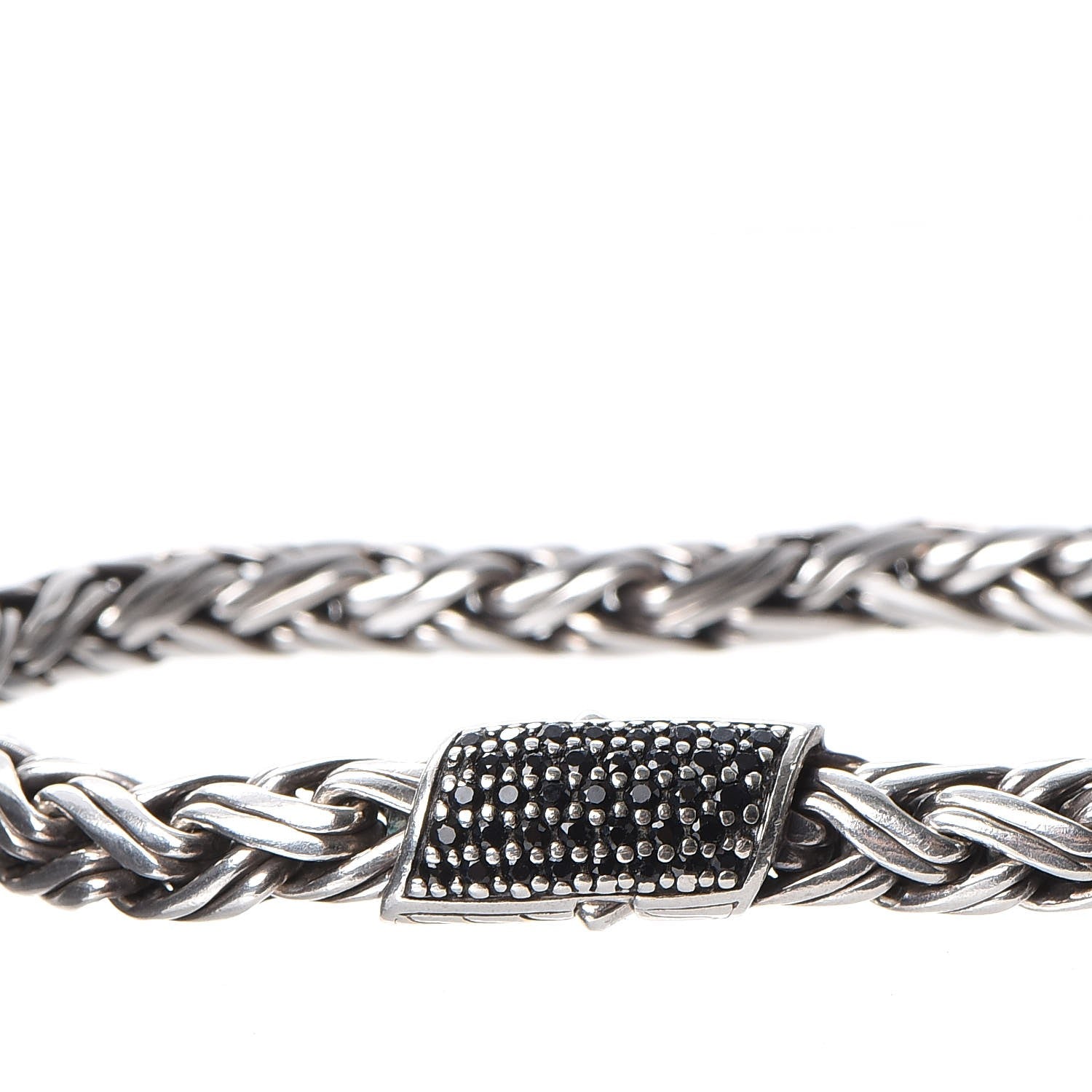 John Hardy Sterling Silver Black Sapphire Classic Chain Braided Bracelet 7 of 7