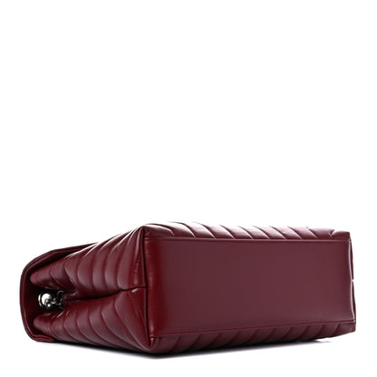Saint Laurent Calfskin Y Quilted Monogram Medium Loulou Chain Satchel Rouge Legion 4 of 16