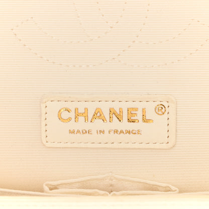 Chanel Denim Floral Printed Medium Double Flap Beige 6 of 9