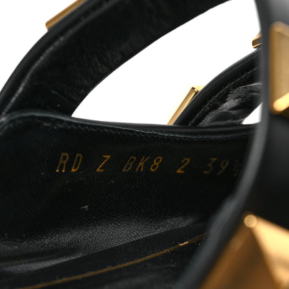 Valentino Garavani Calfskin Roman Stud Flat Mules 39.5 Black 7 of 7