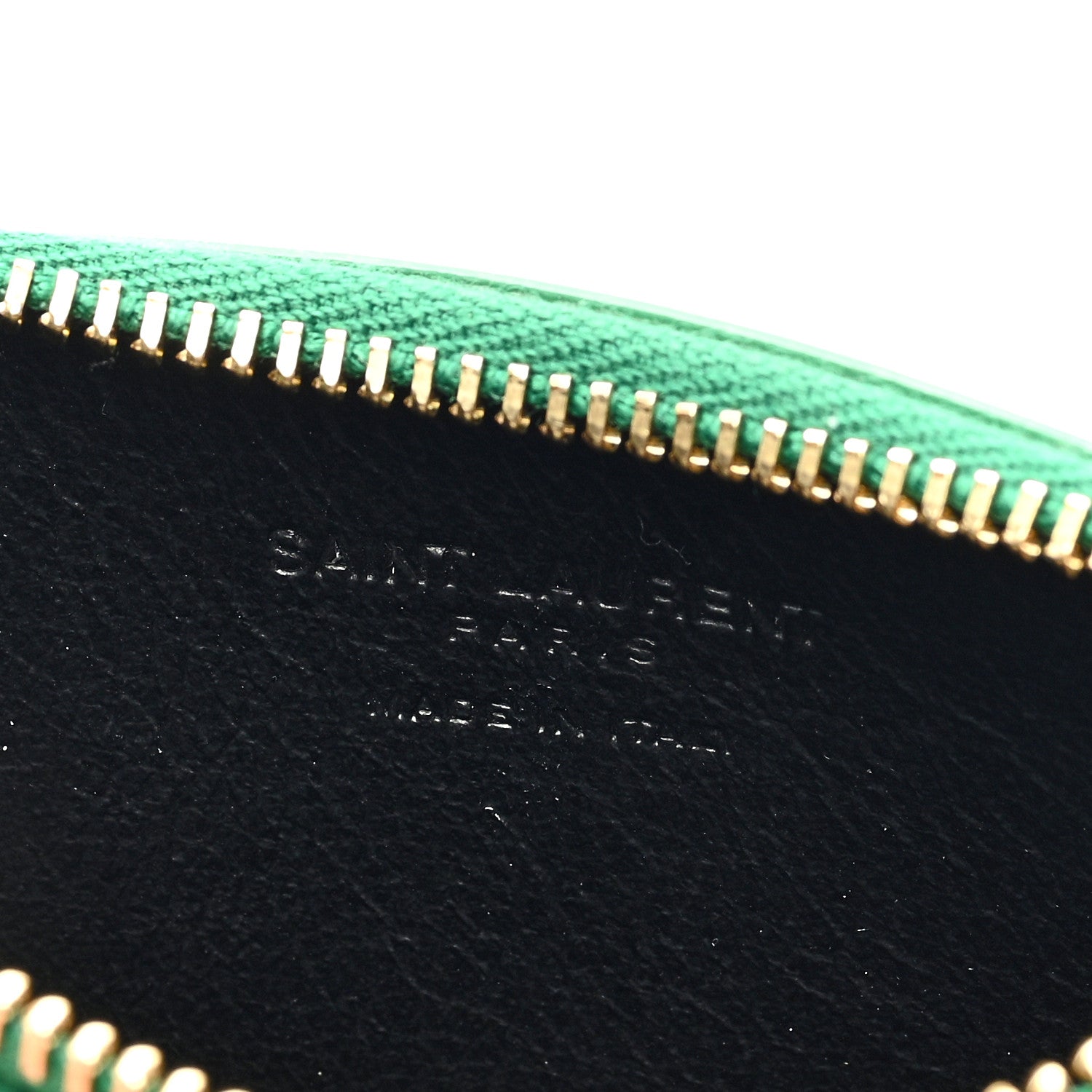 Saint Laurent Calfskin 5 Fragments Zip Pouch Card Holder New Vert Praire 6 of 6