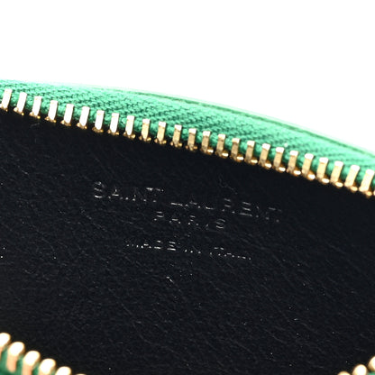 Saint Laurent Calfskin 5 Fragments Zip Pouch Card Holder New Vert Praire 6 of 6