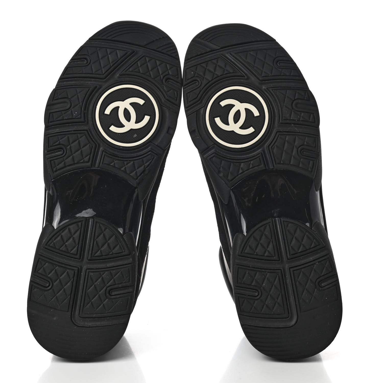 Chanel Toile Suede Calfskin CC Sneakers 39.5 Black 5 of 7