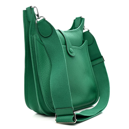Hermes Taurillon Clemence Evelyne III PM Vert Vertigo 3 of 12