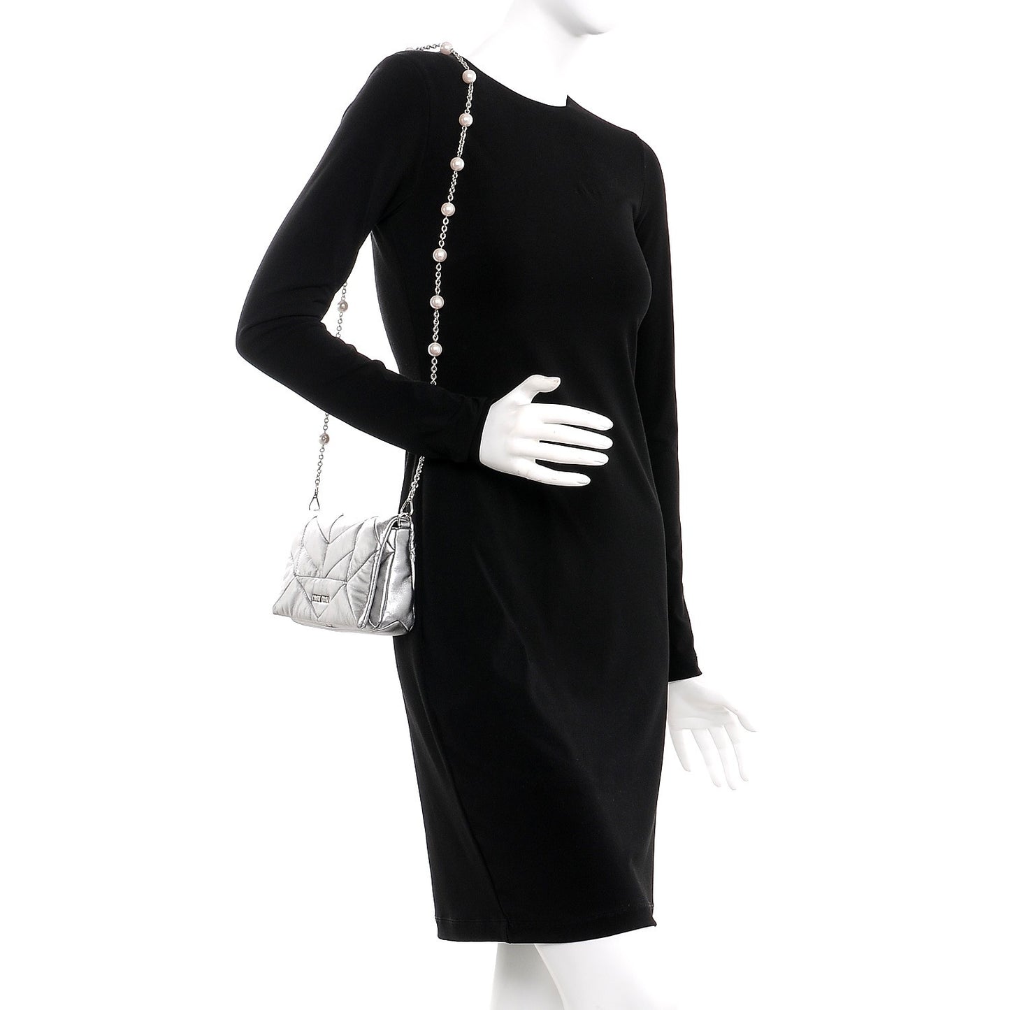 Nappa Patch Pearl Shoulder Bag Cromo