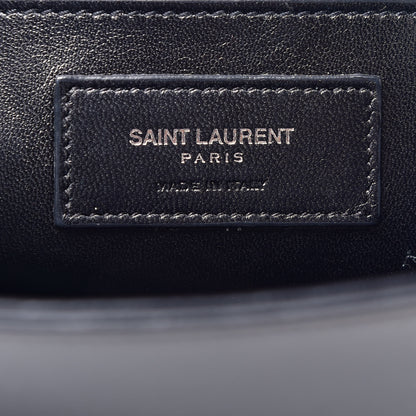 Saint Laurent Calfskin Studded Medium Monogram Satchel Black 6 of 10