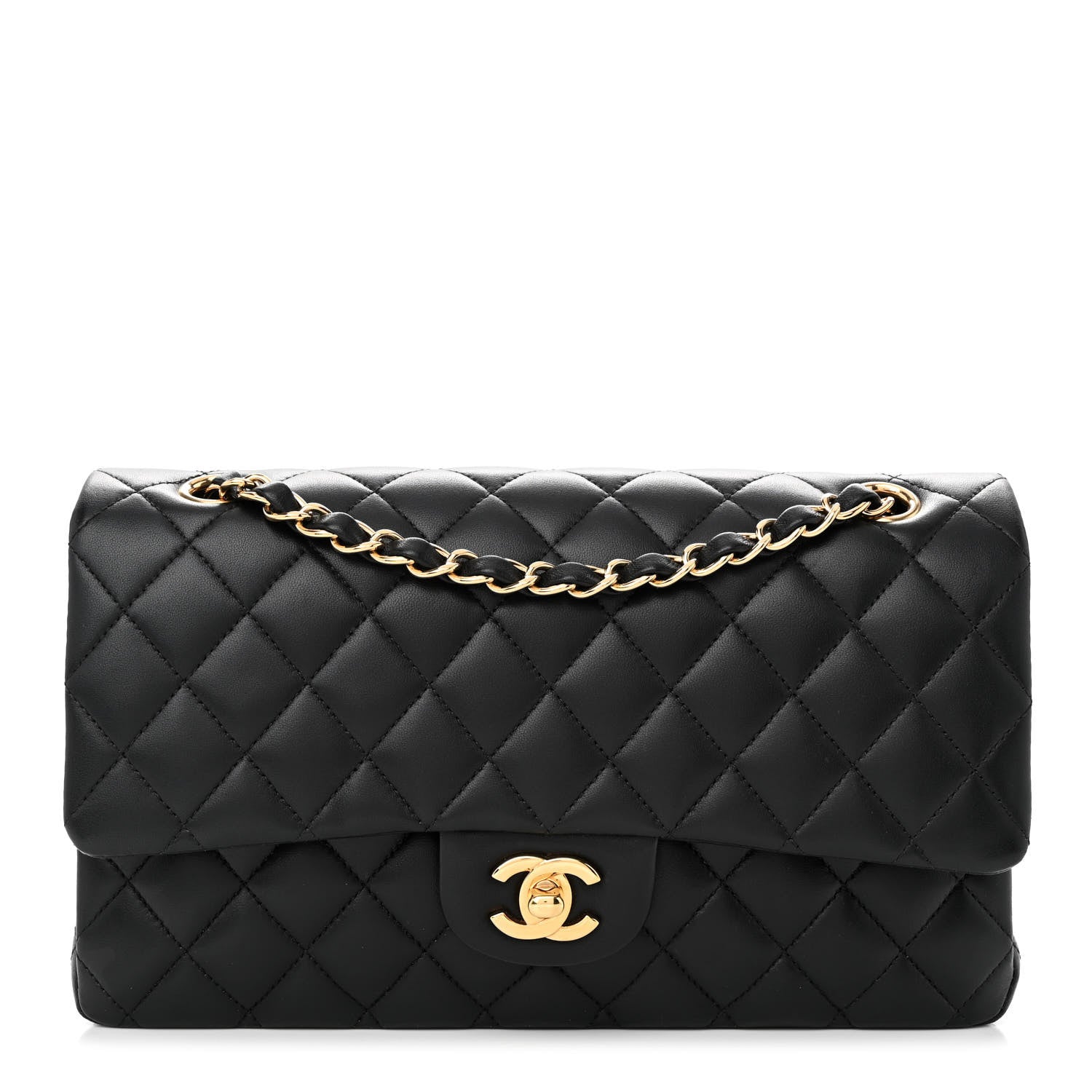 Chanel Lambskin Quilted Medium Double Flap Black 1 of 13