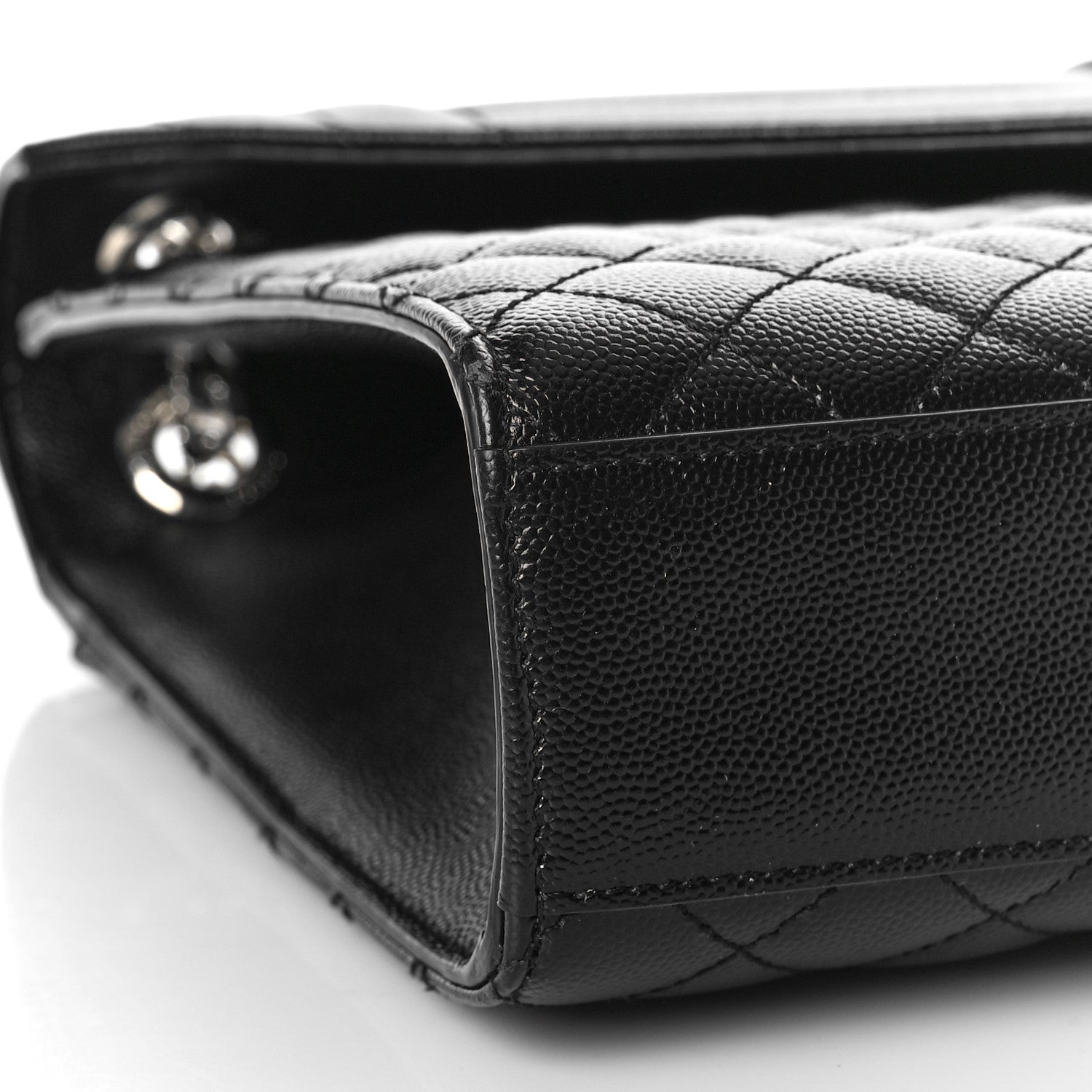 Saint Laurent Grain De Poudre Textured Mixed Matelasse Large Triquilt Monogram Satchel Black 8 of 9