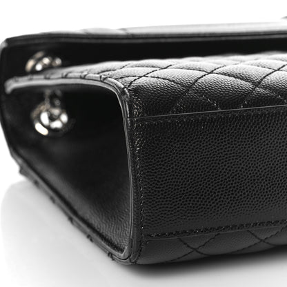 Saint Laurent Grain De Poudre Textured Mixed Matelasse Large Triquilt Monogram Satchel Black 8 of 9