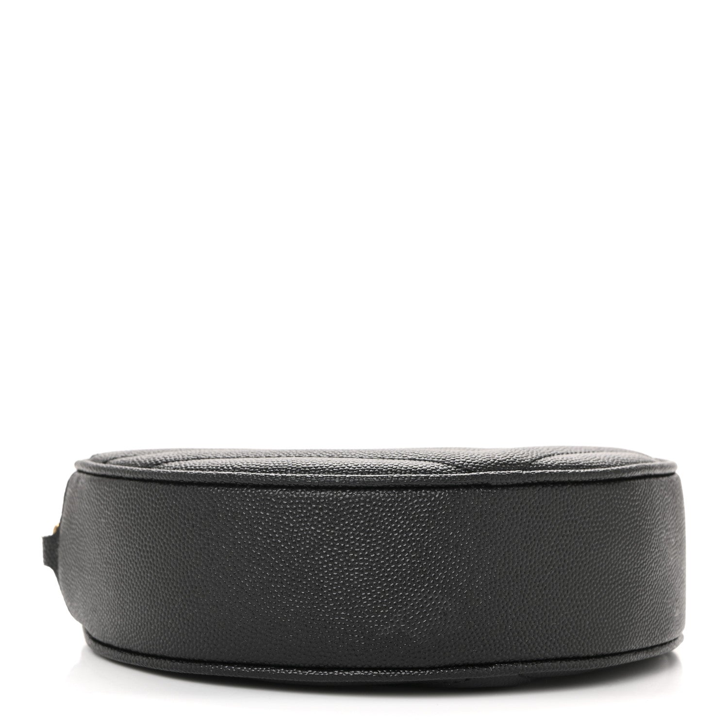 Saint Laurent Grain De Poudre Matelasse Chevron Quilted Round Vinyle Camera Bag Black 4 of 13