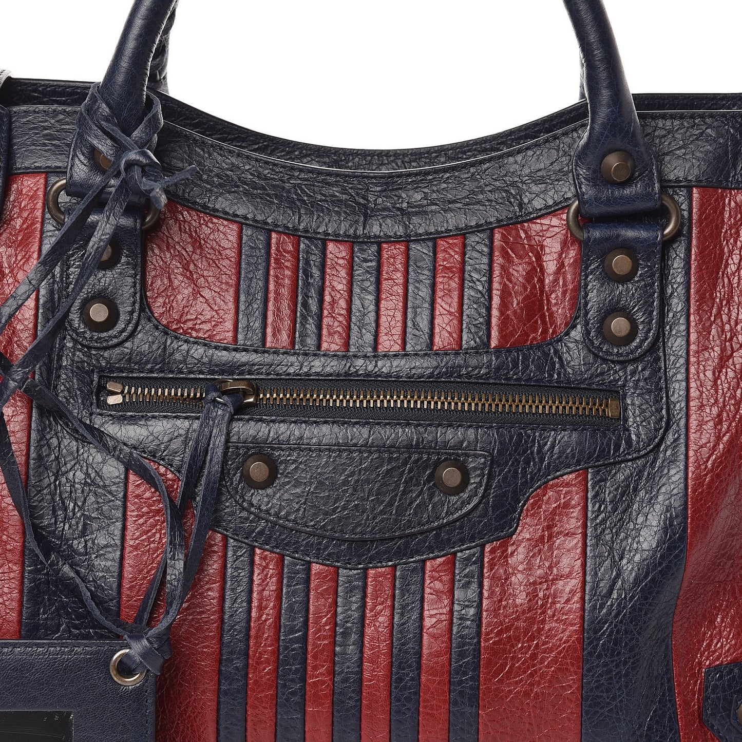Cuir Arena Striped Classic Hardware City Bleu Nuit Rouge