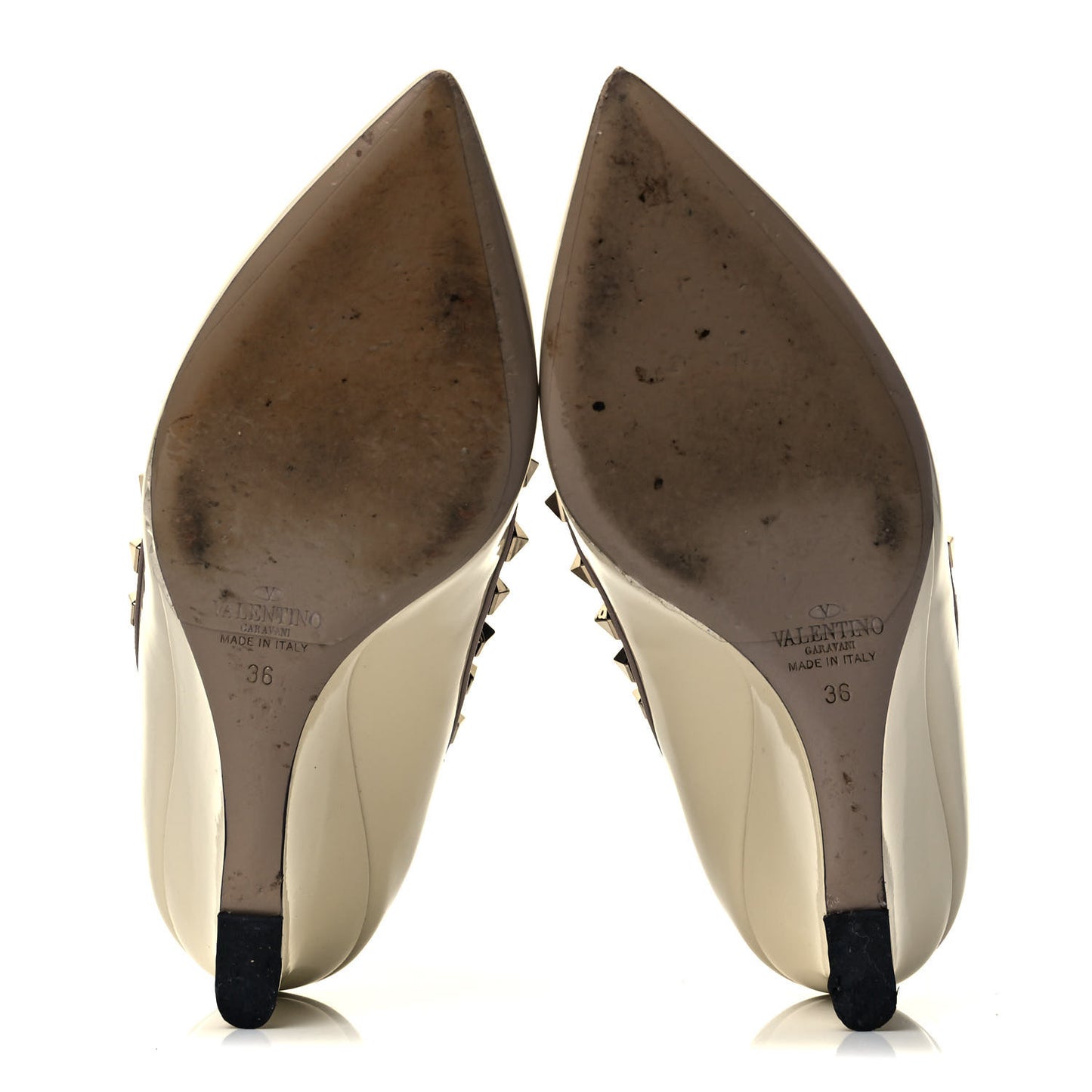 Patent Rockstud 70mm Wedges 36 Ivory Poudre