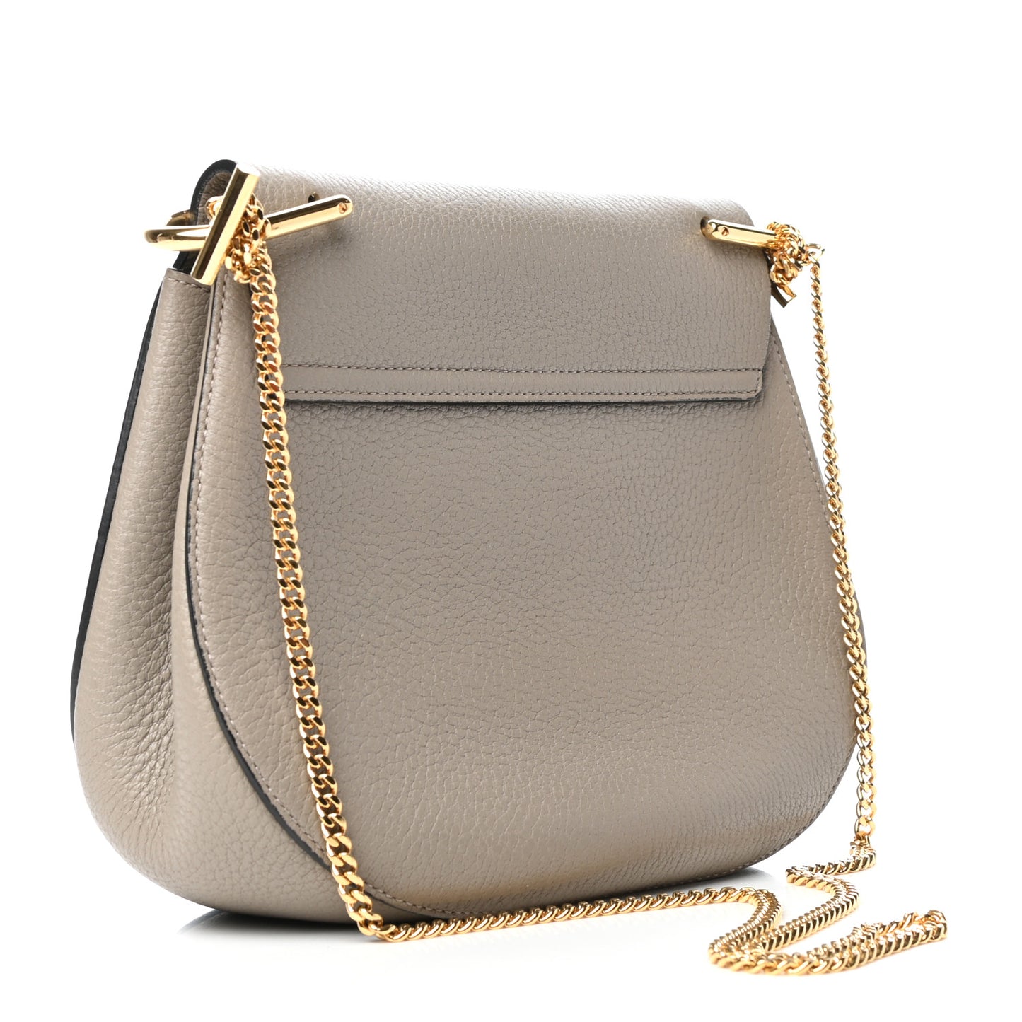 Grained Lambskin Drew Shoulder Bag Motty Grey