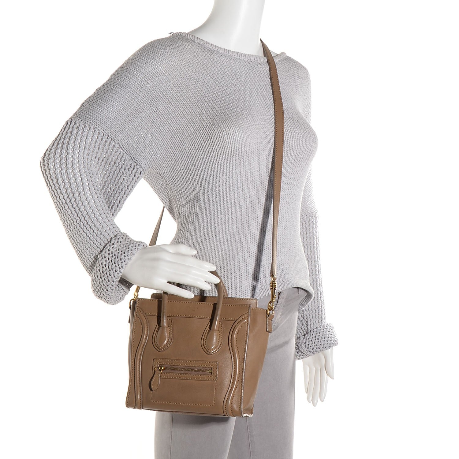 Celine Smooth Calfskin Nano Luggage Camel 2 of 9