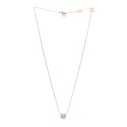 Bulgari 18K Rose Gold Diamond Small B.Zero1 Pave Pendant Necklace 3 of 5