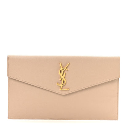 Saint Laurent Grain De Poudre Uptown Pouch Dark Beige 1 of 7