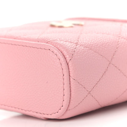 Chanel Caviar Quilted Small Handle With Care Vanity Case With Chain Pink 9 of 9